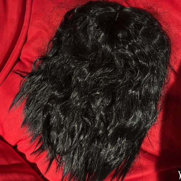 Black synthetic hair crimp style Curly Wig - Picture 15 of 16